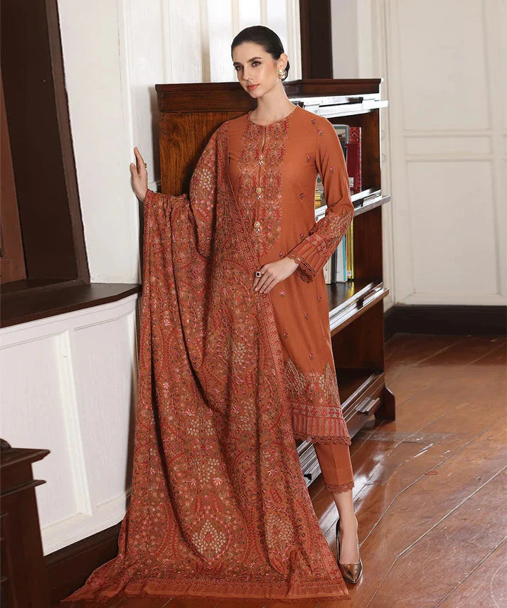 CS Dhanak 3PC Embroidered With Dhanak Shawl Embroidered-188