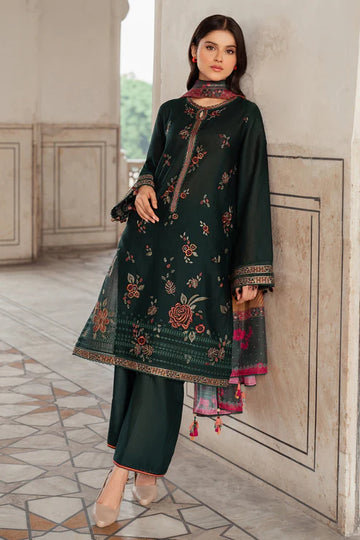 JAZMIN-3PC Dhanak Embroidered Shirt With Digital Printed Shawl-133